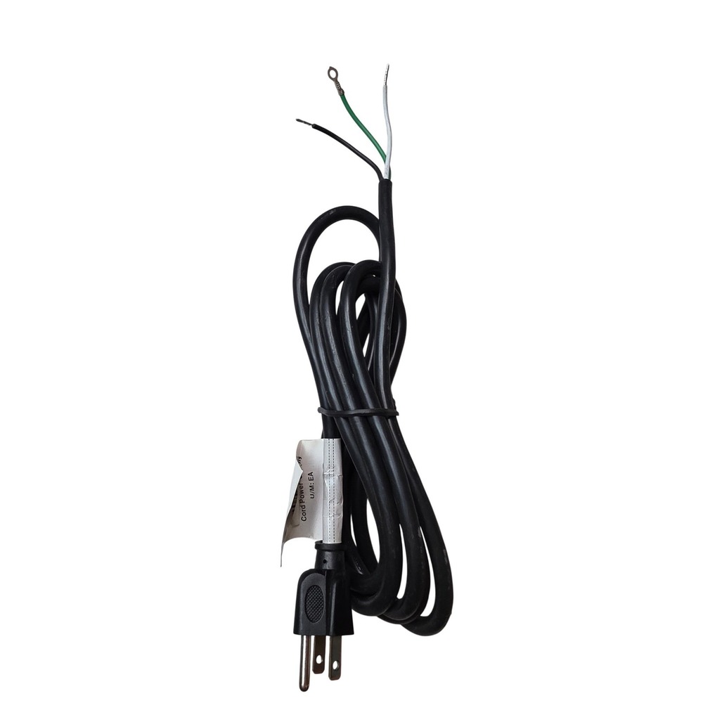 Bacord 3‎ Prong Replacement Power Cord Grounded Plug Pre-Stripped Wires Black E1